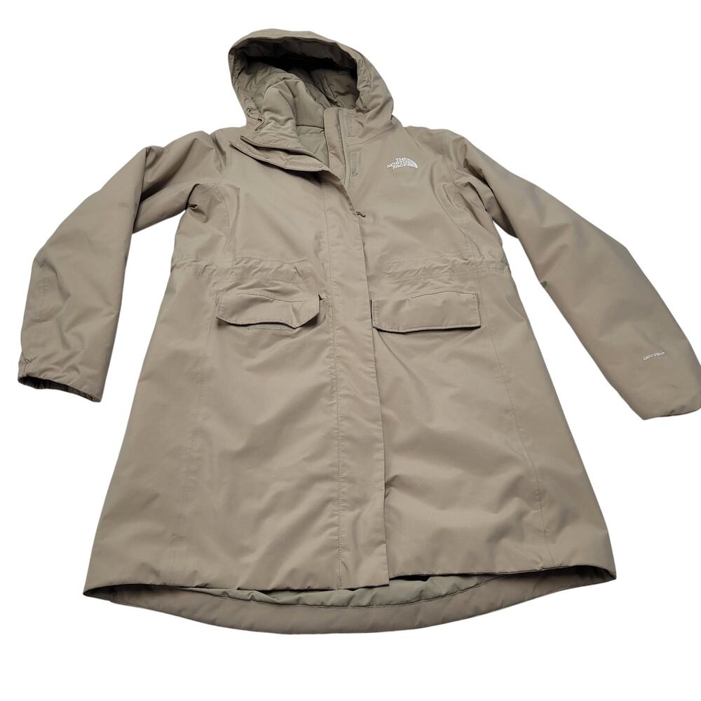 The North Face City Breeze insulated parka jacket long coat khaki medium